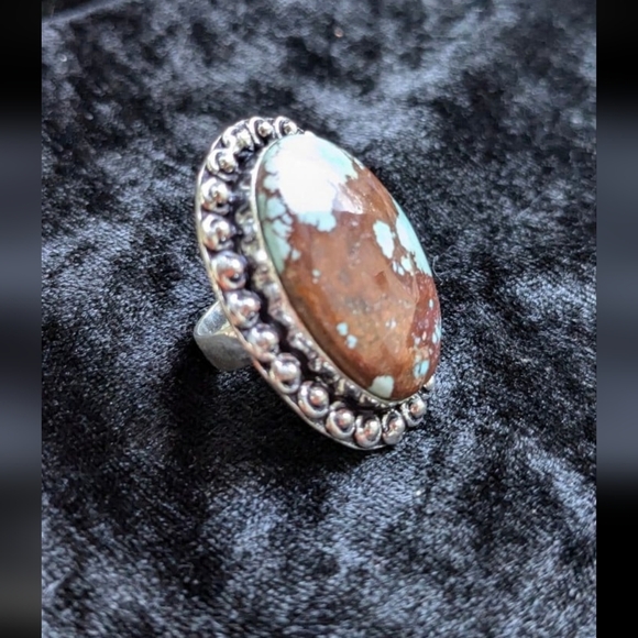 Handcrafted Oval Turquoise Ring - Picture 7 of 11